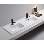 Olivia Matte White 1220 Ceramic Basin-Top Double Bowl